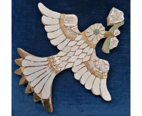Anne Schwegmann Fielding (Sculptor, and&nbsp; mosaic artist) - 'A Dove for Peace', ceramic mosaic on MDF, broken pieces of vi