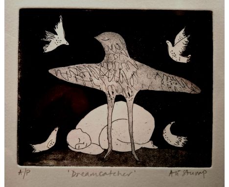 Ali Stump (Artist and Printmaker) - 'Dream Catcher', etching, unframed, 20cm x 20.5cm.