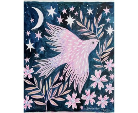 Lee Foster-Wilson aka Bonbi Forest (Cornish artist and illustrator) - Mixed media and acrylic ink, 30cm x 27cm, card mounted 