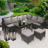 Abdulrehman Rattan Wicker 8 - Person Seating Group with Cushions RRP £569.99-ER47 Presenting Thalia,