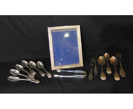 A set of six early Victorian silver Fiddle, Shell and Thread pattern teaspoons, Samuel Hayne & Dudley Carter, London, 1839, 1