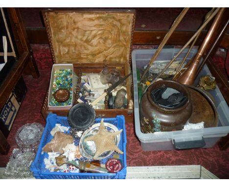 A miscellaneous collection to include a quantity of vintage glass marbles, a timber case with divisional interior and a mould