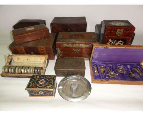 A good quality 19th century mahogany veneered tea caddy with extensive applied brass mounts to exterior revealing a two divis