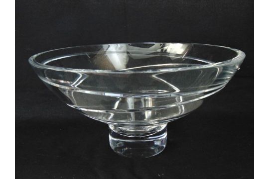 A Clear Crystal Jasper Conran For Waterford Aura Footed Bowl