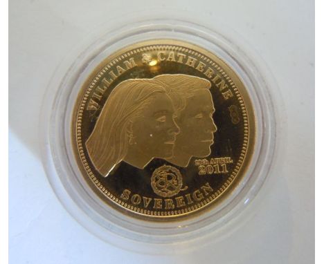 A 22ct Gold Double Portrait Proof Sovereign, 29th April 2011, celebrating the Wedding of Prince William & Catherine Middleton