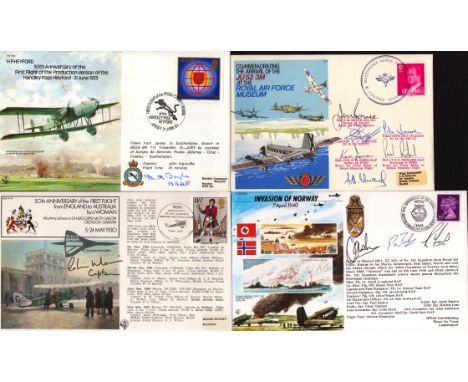 Military collection of 5 FDC. Signatures such as Captain Colin Morris, Multi Signed by 6 including Cpt D J Bullock, Sqn Ldr K