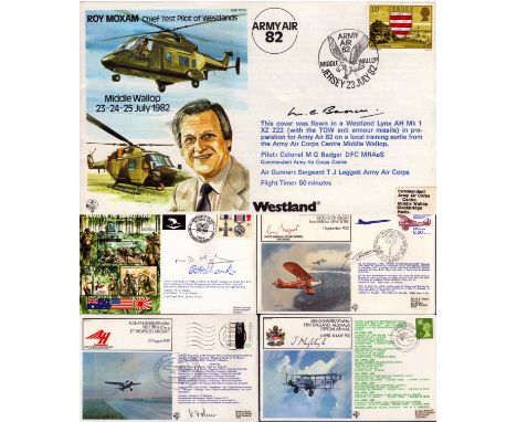 Military collection of 5 FDC. Signatures such as Colonel Badger, Captain James Nightingale, Mons Bellonte, Victor Zohm and Ca