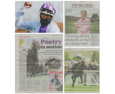 Horse Racing Collection of 3 Signed Racing Post Newspapers, Inc AP McCoy, Sir Michael Stoute and Jim Bolger. Good signatures.