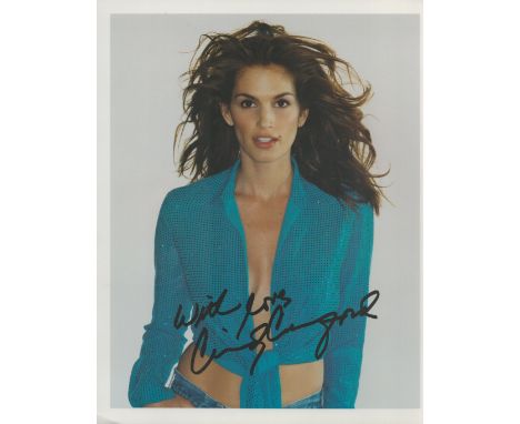 Cindy Crawford signed 10x8 photo. an American model, actress and television personality. During the 1980s and 1990s, she was 