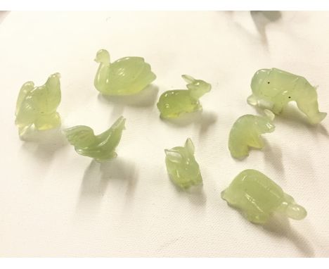 A selection of jade animals approx 35 mm.