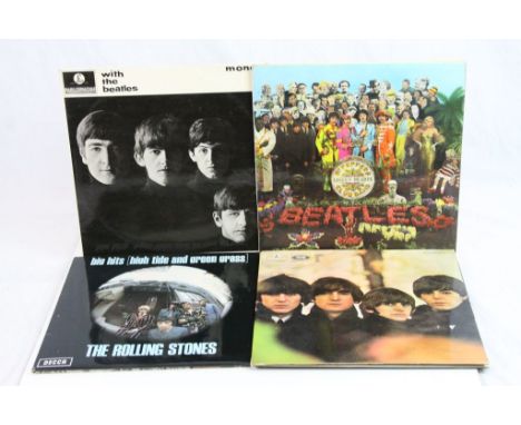 Vinyl - Three The Beatles LPs to include Beatles For Sale, Sgt Peppers (white inner, insert vg), and With The Beatles plus Th