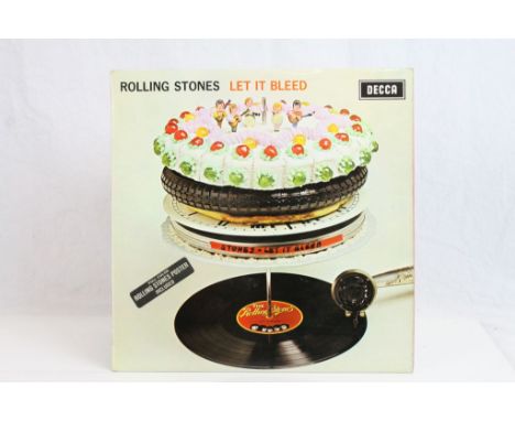 Vinyl - Rolling Stones Let It Bleed LP on Decca mono LK 5025, first press release, complete with excellent poster and red inn