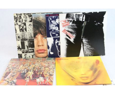 Vinyl - Collection of 6 The Rolling Stones LPs to include Exile on Main St with postcards, Sticky Fingers, Its Only Rock n Ro