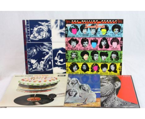 Vinyl - Collection of 5 Rolling Stones LPs to include Tattoo You, Let It Bleed, Emotional Rescue, Solid Lock and Some Girls w