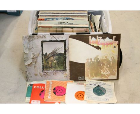 Vinyl - Over 70 LP's spanning genres and decades to include Led Zeppelin x 2 (Four Symbols K50008 green/orange label with Mis