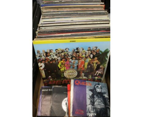 Vinyl - Approximately 80 Rock LPs to include The Beatles x 6, Led Zeppelin x 8, Yes x 3, Rolling Stones x 3, Pink Floyd x 4, 