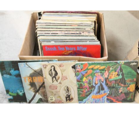 Vinyl - Collection of over 60 to include Wishbone Ash, Ten Years After, David Bowie, The Beatles, Yes, Rolling Stones, Pink F