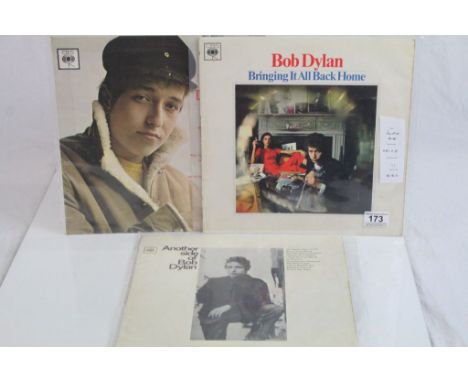 Vinyl - Three Bob Dylan LPs to include Bringing It All Back Home CBS62515, self titled CBS62022 later 60s pressing '33' on la