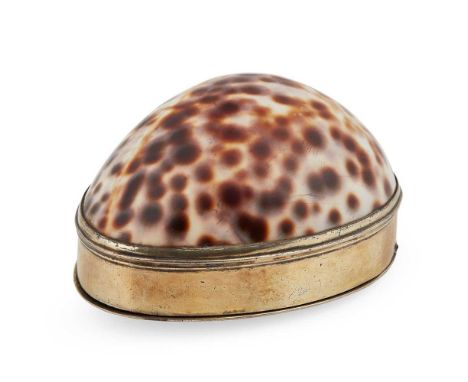 A George III silver-gilt mounted cowrie shell snuff box Thomas Phipps &amp; Edward Robinson, London 1794, the polished cowrie