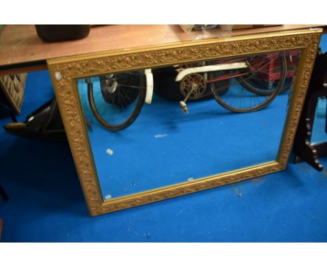 A modern/vintage style gilt frame wall mirror , approx. 105 x 75cm, with hanging for landscape orientation