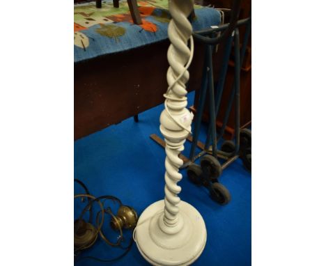 A painted standard lamp having heavy twist column, height approx. 160cm