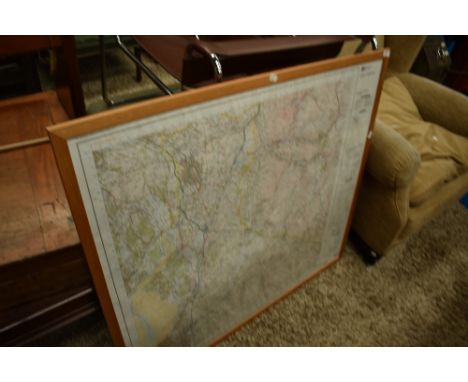 A custom OS landranger 1:50,000 scale map, centred on Kirkby Lonsdale, framed size approx 105 x 93cm