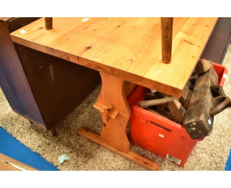 A vintage pine refectory style kitchen table, approx. 110 x 60cm