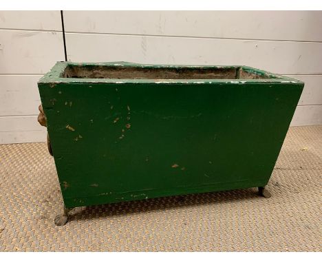 A wooden small planter with lion paw feet (H29cm W48cm D22cm)
