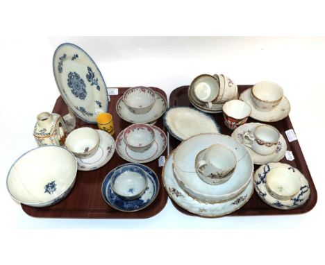 A quantity of 18th and 19th century English ceramics including Delft plate, Pratt ware caddy, Chinese tea bowl etc, together 