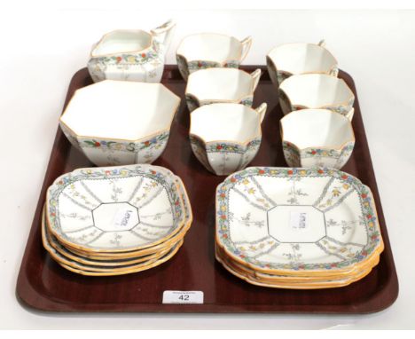 A Shelley tea service Minor scratches to some items. One saucer with small firing blemish to underside. Otherwise in good con