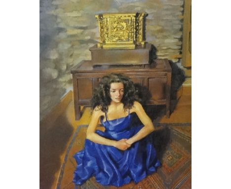 ROBERT LENKIEWICZ (1941-2002) 'Anna Seated' signed limited edition lithograph print, also signed by Anna Navas, number 433 of