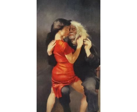 ROBERT LENKIEWICZ (1941-2002) 'The Painter with Moi Wong', limited edition lithograph print, no 135/450, 56cm x 28cm, unframe