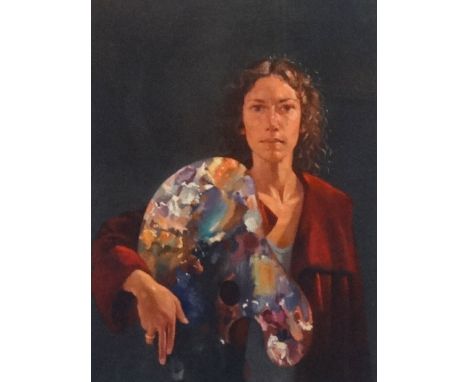 YANA TREVAIL 'Self Portrait with Palette' signed print no 6/75.