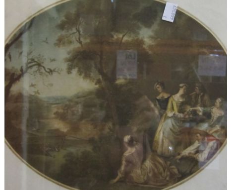 After Morland 'Le Printemps' Colour print Oval 35cm x 28cm 