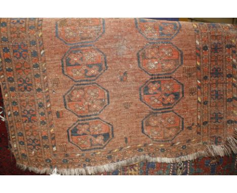 A Caucasian prayer rug, another Caucasian rug and four further rugs of various size