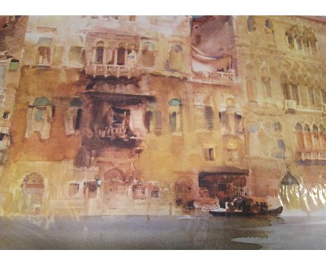 Sir William Russell Flint (1880 - 1969) 'A Palazzo on The Grand Canal, Venice' Limited edition print, 750/750 Unframed 48cm x