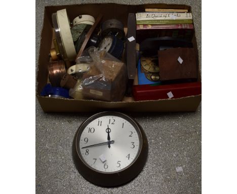 Clocks - A 1960s Metamec mantel clock; others, Smiths, Westclox, Tymo, cuckoo clocks, alarm clocks, horology reference books,