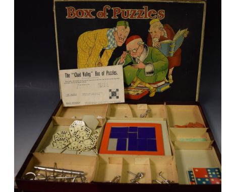 Toys - Chad Valley box of puzzles, with instructions