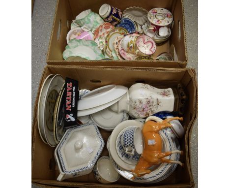 Ceramics - a Wade Ringtons Tea caddy, English castles; other jugs similar; a pair of Ringtons Tea 1907 Collection tea pots; o