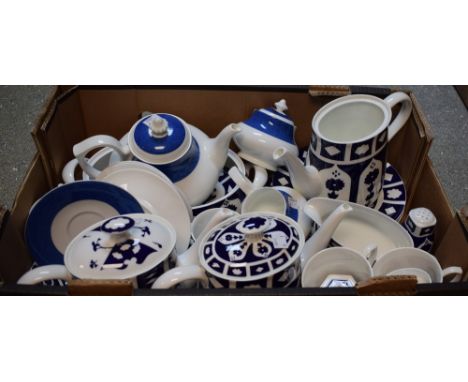Ceramics - unfinished Crown Derby, blue and white: teapots; cups and saucers; plates; lidded miniature trinket boxes etc (qty