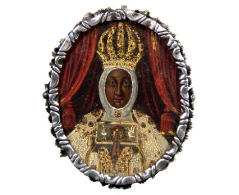 Novo-Hispanic School. Mexico. 17th – 18th Centuries."Our Lady of the Tabernacle of Toledo".Two sides reliquary. The main one 