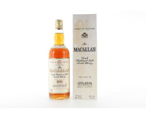 MACALLAN 1963 26 2/3 FL OZ SPEYSIDE SINGLE MALT  43% ABV / 26 2/3 fl oz  There are few distilleries in the world quite so rev