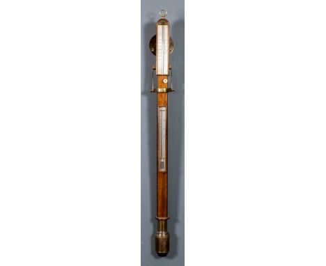 A 20th Century mahogany cased marine barometer and thermometer by O. Comitti & Son of Holborn, contained in plain case with e