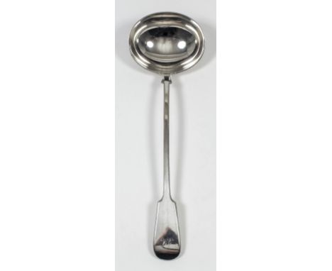 A Victorian silver fiddle pattern soup ladle by James & Josiah Williams, Exeter 1866 (weight 6.5ozs)