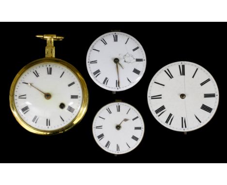 A 19th Century gilt cased pocket watch by Green and Ward of London, No.3169, the white enamel dial with Roman numerals and th