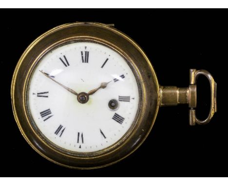 A good early 18th Century gilt brass cased verge pocket watch by Thomas Parker of Dublin, No. 250, the white enamel dial with