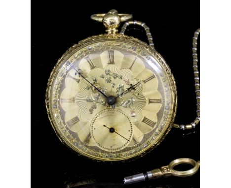 An early Victorian gentleman's 18ct gold open faced lever pocket watch by Isaac Simmonds, 9 St Ann's Square, Manchester, No.9