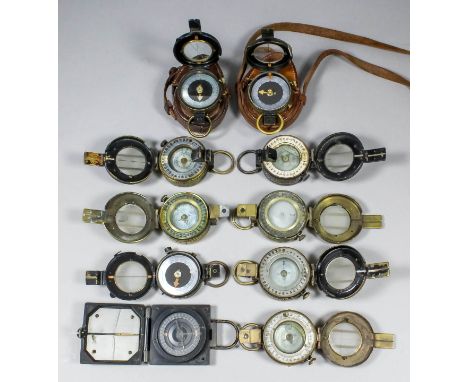 A George V World War I Verner's pattern brass cased prismatic compass by T.Cook & Sons Ltd", No.42195, dated 1916 and with br