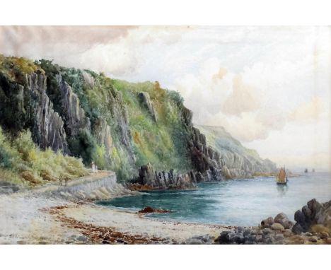 Edward Christian Quayle (1872-1946) - Watercolour - Seascape, possibly Isle of Mann, 19.5ins x 29.5ins, signed and dated '07,