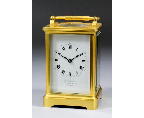 A late 19th Century French carriage clock, No. 19118, retailed by Charles Frodsham, 115 New Bond Street, London, No. 20865, t